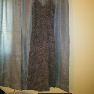 Long zip up spaghetti strap dress